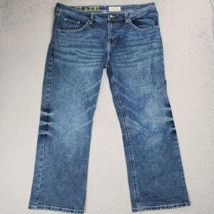 TK Axel Jeans Mens 40x30 Blue Slim Boot Stretch Denim Medium Wash AXMB0083